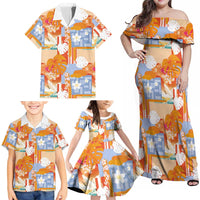 Hawaiian and Japanese Culture Together Family Matching Off Shoulder Maxi Dress and Hawaiian Shirt Palaka Japanese Art and Tropical Motif Tribal Patchwork LT03 - Polynesian Pride