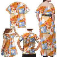 Hawaiian and Japanese Culture Together Family Matching Off Shoulder Maxi Dress and Hawaiian Shirt Palaka Japanese Art and Tropical Motif Tribal Patchwork LT03 - Polynesian Pride
