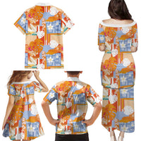 Hawaiian and Japanese Culture Together Family Matching Puletasi and Hawaiian Shirt Palaka Japanese Art and Tropical Motif Tribal Patchwork LT03 - Polynesian Pride