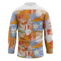 Hawaiian and Japanese Culture Together Hockey Jersey Palaka Japanese Art and Tropical Motif Tribal Patchwork LT03 - Polynesian Pride