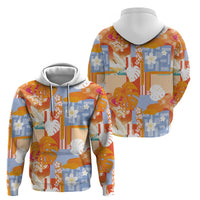 Hawaiian and Japanese Culture Together Hoodie Palaka Japanese Art and Tropical Motif Tribal Patchwork LT03 - Polynesian Pride