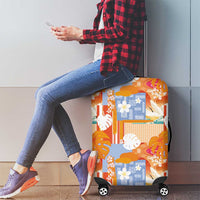 Hawaiian and Japanese Culture Together Luggage Cover Palaka Japanese Art and Tropical Motif Tribal Patchwork LT03 - Polynesian Pride