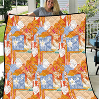 Hawaiian and Japanese Culture Together Quilt Palaka Japanese Art and Tropical Motif Tribal Patchwork LT03 Multicolor - Polynesian Pride