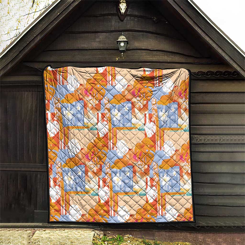 Hawaiian and Japanese Culture Together Quilt Palaka Japanese Art and Tropical Motif Tribal Patchwork LT03 - Polynesian Pride