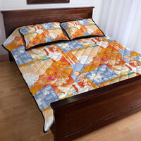 Hawaiian and Japanese Culture Together Quilt Bed Set Palaka Japanese Art and Tropical Motif Tribal Patchwork LT03 - Polynesian Pride