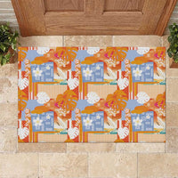 Hawaiian and Japanese Culture Together Rubber Doormat Palaka Japanese Art and Tropical Motif Tribal Patchwork LT03 Multicolor - Polynesian Pride