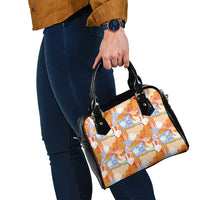 Hawaiian and Japanese Culture Together Shoulder Handbag Palaka Japanese Art and Tropical Motif Tribal Patchwork LT03 - Polynesian Pride