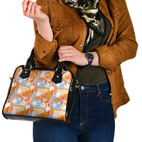 Hawaiian and Japanese Culture Together Shoulder Handbag Palaka Japanese Art and Tropical Motif Tribal Patchwork LT03 - Polynesian Pride