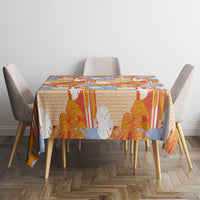 Hawaiian and Japanese Culture Together Tablecloth Palaka Japanese Art and Tropical Motif Tribal Patchwork