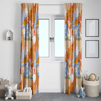 Hawaiian and Japanese Culture Together Window Curtain Palaka Japanese Art and Tropical Motif Tribal Patchwork LT03 - Polynesian Pride