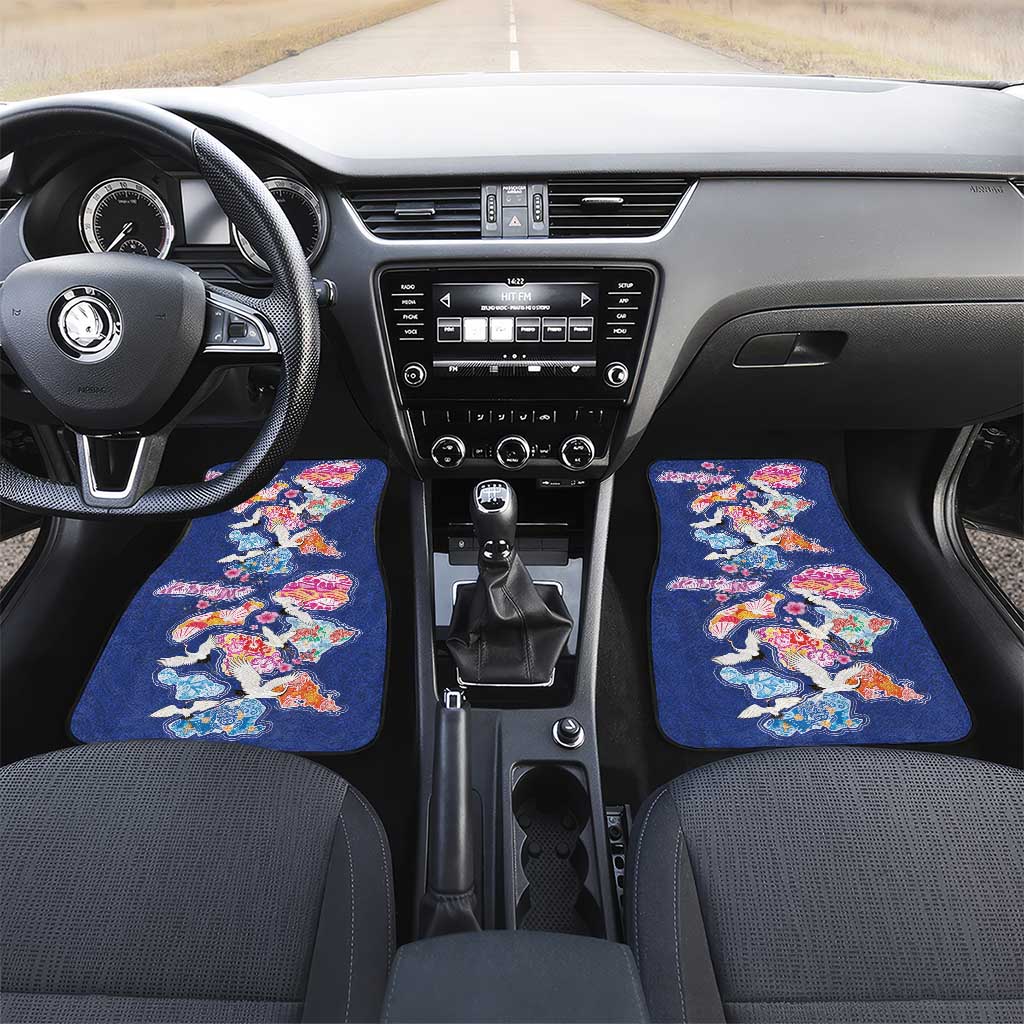 Hawaiian and Japanese Culture Together Car Mats Hawaiian Archipelago Shape Sea Animals