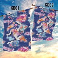 Hawaiian and Japanese Culture Together Garden Flag Hawaiian Archipelago Shape Sea Animals