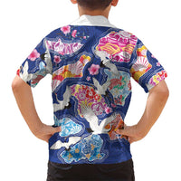 Hawaiian and Japanese Culture Together Kid Hawaiian Shirt Hawaiian Archipelago Shape Sea Animals LT03 - Polynesian Pride