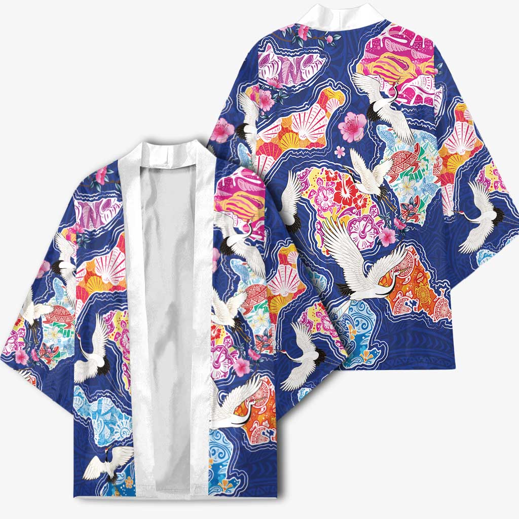 Hawaiian and Japanese Culture Together Kimono Hawaiian Archipelago Shape Sea Animals