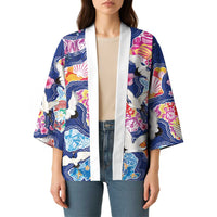 Hawaiian and Japanese Culture Together Kimono Hawaiian Archipelago Shape Sea Animals