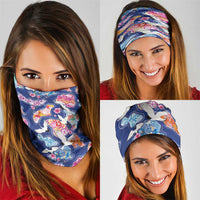 Hawaiian and Japanese Culture Together Neck Gaiter Hawaiian Archipelago Shape Sea Animals