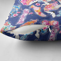Hawaiian and Japanese Culture Together Pillow Cover Hawaiian Archipelago Shape Sea Animals