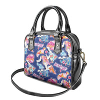 Hawaiian and Japanese Culture Together Shoulder Handbag Hawaiian Archipelago Shape Sea Animals