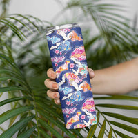 Hawaiian and Japanese Culture Together Skinny Tumbler Hawaiian Archipelago Shape Sea Animals LT03 - Polynesian Pride