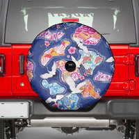 Hawaiian and Japanese Culture Together Spare Tire Cover Hawaiian Archipelago Shape Sea Animals LT03 - Polynesian Pride