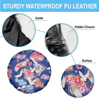 Hawaiian and Japanese Culture Together Spare Tire Cover Hawaiian Archipelago Shape Sea Animals LT03 - Polynesian Pride