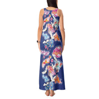 Hawaiian and Japanese Culture Together Tank Maxi Dress Hawaiian Archipelago Shape Sea Animals LT03 - Polynesian Pride