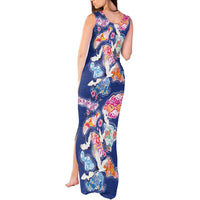 Hawaiian and Japanese Culture Together Tank Maxi Dress Hawaiian Archipelago Shape Sea Animals LT03 - Polynesian Pride