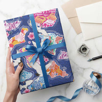 Hawaiian and Japanese Culture Together Wrapping Paper Hawaiian Archipelago Shape Sea Animals