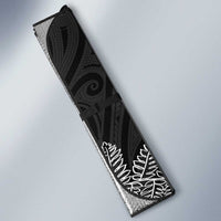 New Zealand Sea Animals with Maori Tribal Tattoo Auto Sun Shade Shark Manta Ray with Silver Fern Black LT03 - Polynesian Pride
