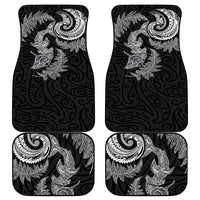 New Zealand Sea Animals with Maori Tribal Tattoo Car Mats Shark Manta Ray with Silver Fern Black LT03 - Polynesian Pride