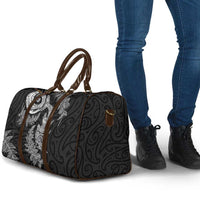 New Zealand Sea Animals with Maori Tribal Tattoo Travel Bag Shark Manta Ray with Silver Fern Black LT03 - Polynesian Pride
