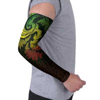 New Zealand Sea Animals with Maori Tribal Tattoo Arm Sleeves Shark Manta Ray with Silver Fern Reggae LT03 - Polynesian Pride