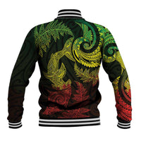 New Zealand Sea Animals with Maori Tribal Tattoo Baseball Jacket Shark Manta Ray with Silver Fern Reggae LT03 - Polynesian Pride