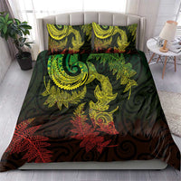 New Zealand Sea Animals with Maori Tribal Tattoo Bedding Set Shark Manta Ray with Silver Fern Reggae LT03 - Polynesian Pride