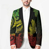 New Zealand Sea Animals with Maori Tribal Tattoo Blazer Shark Manta Ray with Silver Fern Reggae LT03 - Polynesian Pride