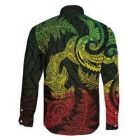 New Zealand Sea Animals with Maori Tribal Tattoo Family Matching Puletasi and Hawaiian Shirt Shark Manta Ray with Silver Fern Reggae LT03 - Polynesian Pride