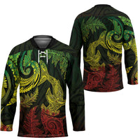 New Zealand Sea Animals with Maori Tribal Tattoo Hockey Jersey Shark Manta Ray with Silver Fern Reggae LT03 - Polynesian Pride