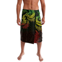 New Zealand Sea Animals with Maori Tribal Tattoo Lavalava Shark Manta Ray with Silver Fern Reggae LT03 Reggae - Polynesian Pride