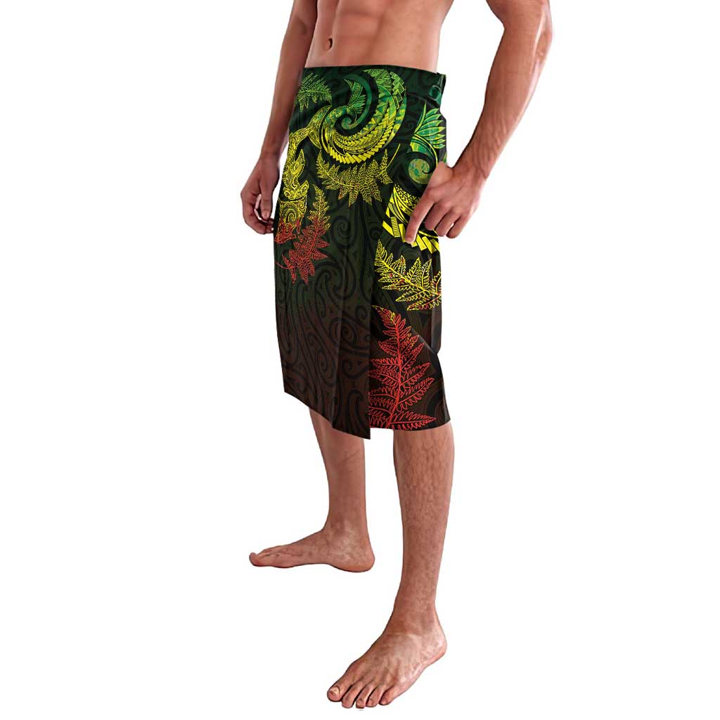 New Zealand Sea Animals with Maori Tribal Tattoo Lavalava Shark Manta Ray with Silver Fern Reggae LT03 - Polynesian Pride