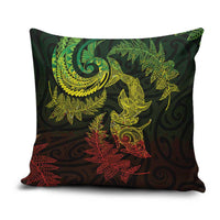 New Zealand Sea Animals with Maori Tribal Tattoo Pillow Cover Shark Manta Ray with Silver Fern Reggae LT03 Reggae - Polynesian Pride