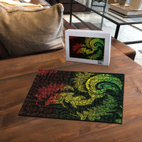 New Zealand Sea Animals with Maori Tribal Tattoo Puzzle Shark Manta Ray with Silver Fern Reggae LT03 - Polynesian Pride