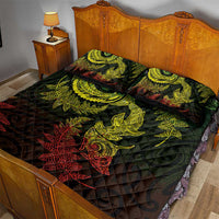 New Zealand Sea Animals with Maori Tribal Tattoo Quilt Bed Set Shark Manta Ray with Silver Fern Reggae LT03 - Polynesian Pride