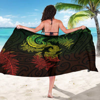 New Zealand Sea Animals with Maori Tribal Tattoo Sarong Shark Manta Ray with Silver Fern Reggae LT03 - Polynesian Pride