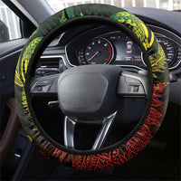 New Zealand Sea Animals with Maori Tribal Tattoo Steering Wheel Cover Shark Manta Ray with Silver Fern Reggae LT03 - Polynesian Pride