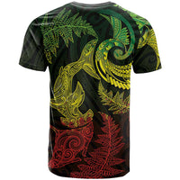 New Zealand Sea Animals with Maori Tribal Tattoo T Shirt Shark Manta Ray with Silver Fern Reggae LT03 - Polynesian Pride