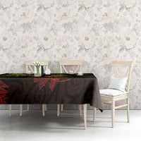 New Zealand Sea Animals with Maori Tribal Tattoo Tablecloth Shark Manta Ray with Silver Fern Reggae LT03 - Polynesian Pride