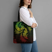 New Zealand Sea Animals with Maori Tribal Tattoo Tote Bag Shark Manta Ray with Silver Fern Reggae LT03 - Polynesian Pride