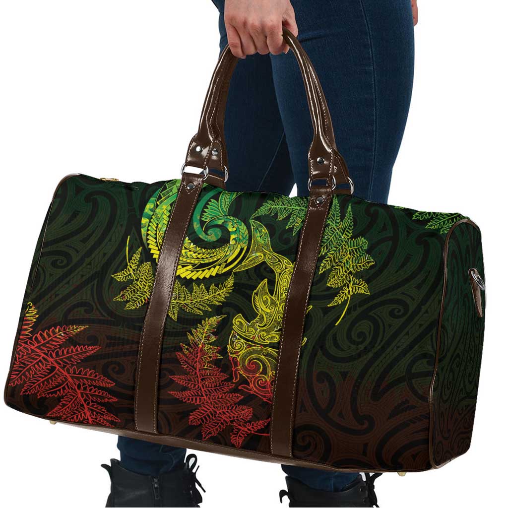 New Zealand Sea Animals with Maori Tribal Tattoo Travel Bag Shark Manta Ray with Silver Fern Reggae LT03 - Polynesian Pride