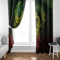 New Zealand Sea Animals with Maori Tribal Tattoo Window Curtain Shark Manta Ray with Silver Fern Reggae LT03 - Polynesian Pride