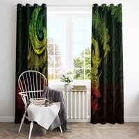 New Zealand Sea Animals with Maori Tribal Tattoo Window Curtain Shark Manta Ray with Silver Fern Reggae LT03 - Polynesian Pride
